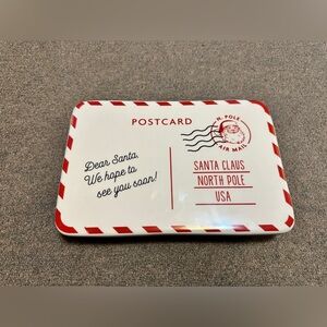 Target 2024 Christmas Ceramic Cake Stand Postcard To Santa 10” x 7”